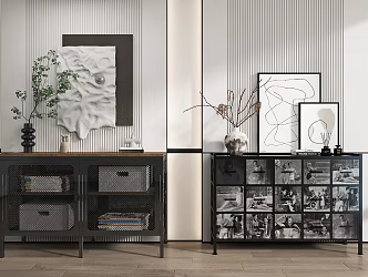 Industrial Style Entrance Cabinet Side Cabinet End View Cabinet 3d model