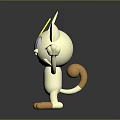 Animated Game Character With Yellow Head Black Ears White Body Open Arms Cheerful Expression