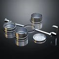Stainless Steel Dinnerware Set with Modern Design Containers Lids and Shiny Holder