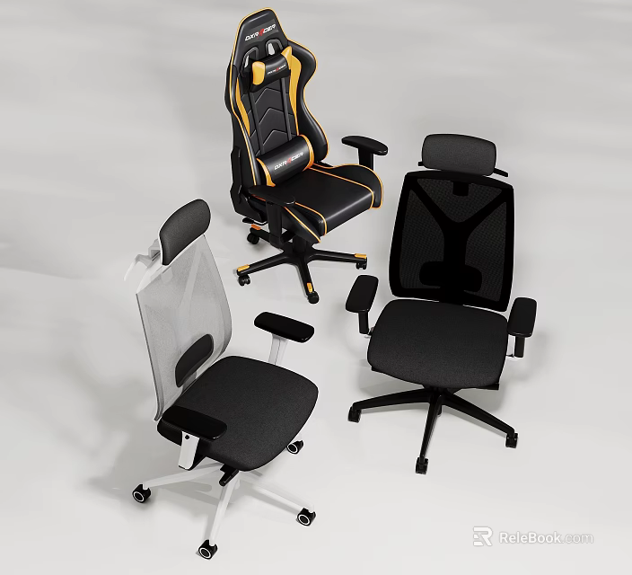 Various Comfortable Ergonomic Mesh And Gaming Style Office Chairs For Daily Home And Office Use 3d model 