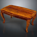 Elegant Classic Wooden Furniture Table With Intricate Carved Legs And Smooth Polished Tabletop