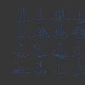 Golden Sailboat Icon Collection With Various Design Styles And Shapes