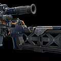 Futuristic Sci Fi Firearms With Mechanical Details And Varied Color Designs