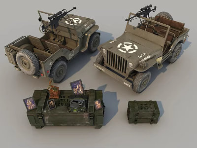 Modern car military car machine gun ammunition box 3d model