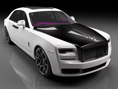 Luxury Car With White And Black Exterior Stylish Design 3d model