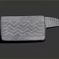 Square Stone Container With Zigzag Pattern And Textured Handle Surface 3d model
