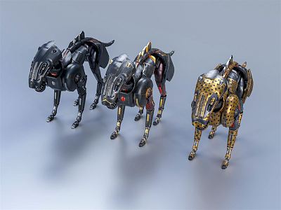 modern robot dog intelligent machine mechanical dog artificial intelligence 3d model