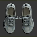 White And Gray Casual Sporty Sneakers With Yellow Sole For Everyday Wear