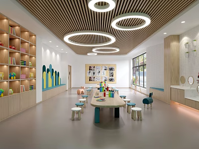 Modern Kindergarten Art Room Children's Art Room Kindergarten Studio 3d model
