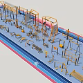Outdoor Sports Equipment For Community Fitness Area With Multiple Exercise Machines