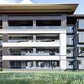 New Chinese Style Sales Office Design 3d model