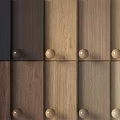 Wooden Wall Panels With Various Colors And Knobs 3d model