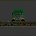 Green Agricultural Combine Harvester With Front Reaping Mechanism And Operator Cab Wheels