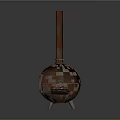 Rusty Vintage Metal Device With Spherical Base Three Legged Stand And Tall Slender Pipe