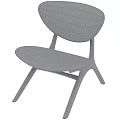 Modern Black Wooden Lounge Chair With Curved Backrest And Triangular Legs