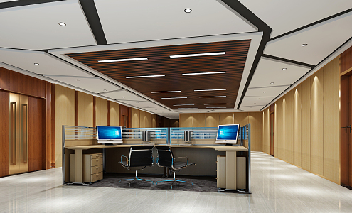 modern public office area office 3d model