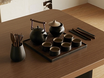 New Chinese Tea Set 3d model