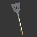 Silicone Spatula With Gray Head And Golden Handle Kitchen Cooking Utensil