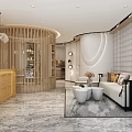 New Chinese Hall Lobby Reception 3d model