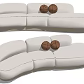 Modern Multiplayer Sofa Curved Sofa 3d model