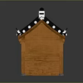 Classic Traditional Chinese Pavilion Model Featuring Wooden Frame Black Tiled Roof And White Edge Decorations