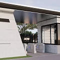 Modern Gate Art Folding Line Entrance Gate Building Corridor Frame View Wall 3d model
