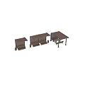 Outdoor Modern Pergola Structure With Wooden Slats Metal Frames And Attached Benches