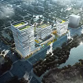 Modern Office Building Complex 3d model