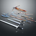 Ancient Medieval Weapons Collection Featuring Swords Axes Spears And Daggers 3d model