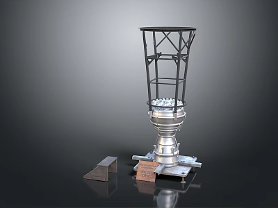 Sturdy Metal Automotive Component With Frame Structure Base And Label 3d model
