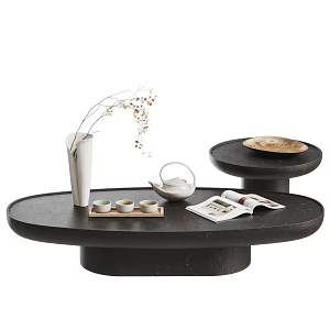 BAXTER Modern Coffee Table Tea Set Coffee Table Combination Stone Coffee Table Mother and Mother Coffee Table Oval Coffee Table 3d model