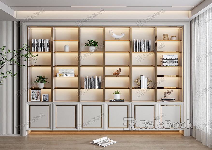 Modern bookcase model