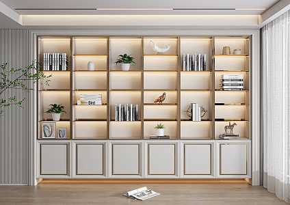 Modern bookcase 3d model