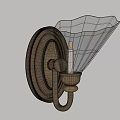 Vintage Brass Wall Sconce With Green Glass Shade And Curved Design