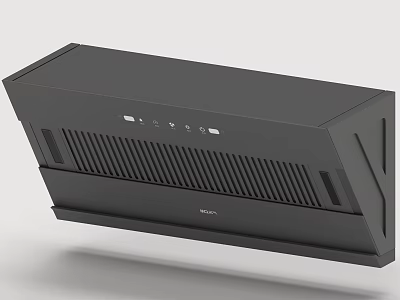 Modern Black Rinnai Kitchen Range Hood With Control Panel And Ventilation Grilles 3d model