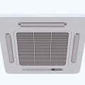 White Ceiling Mounted Air Conditioner Fan With Embedded Grille Panel And Control Buttons
