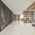 Modern reading room on the third floor 3d model
