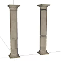 Classical Stone Columns With Decorative Capitals Fluted Design And Historic Style 3d model