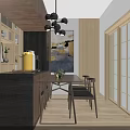 Modern Living Room Coffee Table with Dark Wood Frame Dark Blue Chairs and Gray Sofa