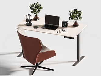 Desk Chair Study Desk Computer Desk Laptop Headset Single Chair 3d model