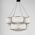 Modern Cloud Shaped Layered Fabric Chandelier With Soft Warm Light For Interior