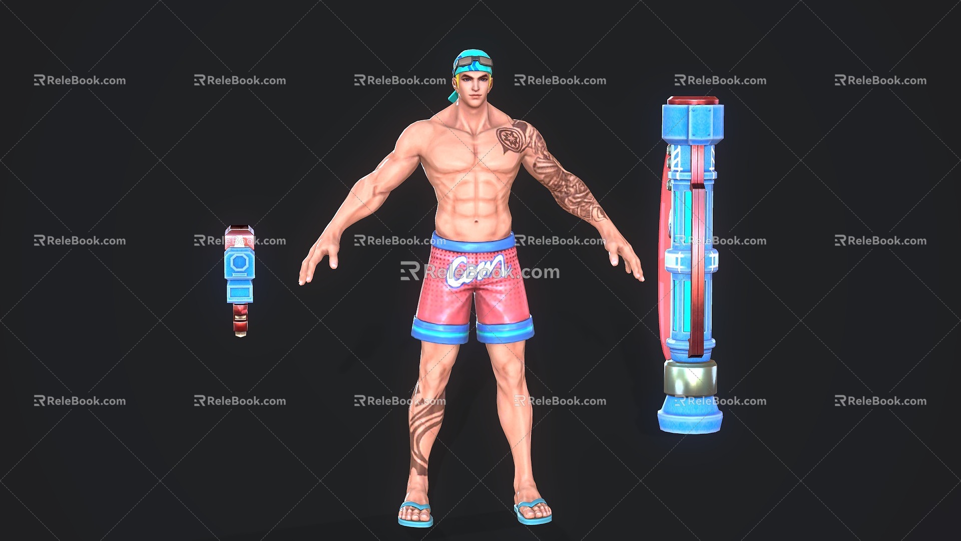 Pool Party Game Character Man Toy Gun model