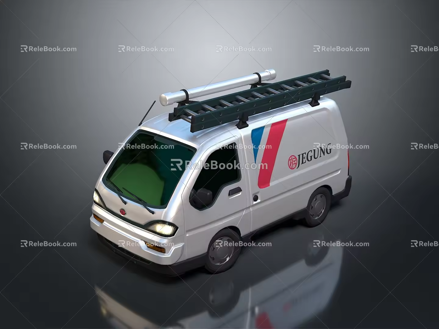 minibus minibus minivan driverless bus bus school bus van box car 3d model