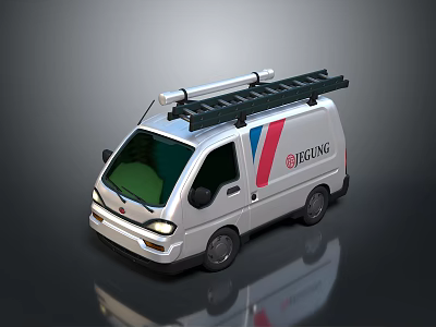 Modern Silver JIRONG Bus Featuring Roof Ladder And Body Logo Design 3d model