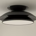 Modern Round Flush Mount Ceiling Light With Black Frame And White Panel