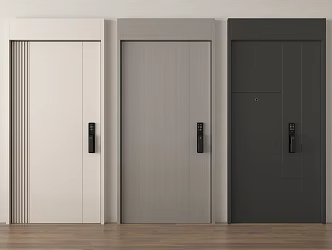 Modern security door fingerprint lock smart lock 3d model