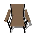 Brown Upholstered Leisure Rocking Chair With Black Wooden Frame Design