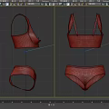 Women's Lingerie Set with Black Bra and Patterned Panties for Comfortable Wear