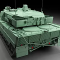 Green Modern Military Tank With Turret Cannon And Tracks Exterior Design