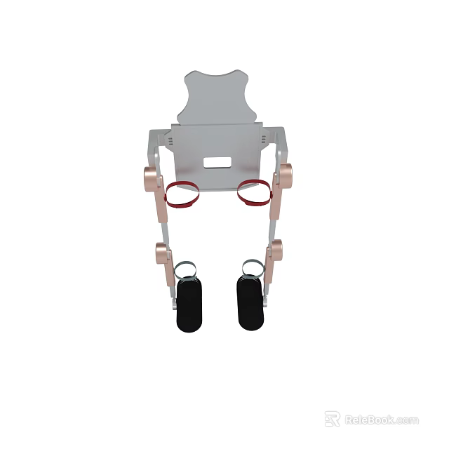 Adjustable Metal Support Frame With Red Straps And Black Base Components 3d model